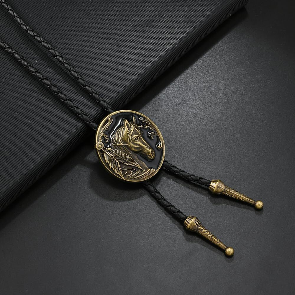 3439 Horse Head Bolo Tie Native American Horse Bola Tie Vintage Bolo - Picture 3 of 7